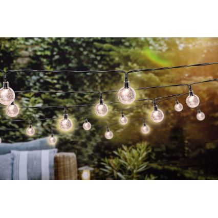Grundig - Guirnalda solar LED regulable 50xLED/8 funciones 9,35 m blanco cálido 1200 mAh + mando a distancia