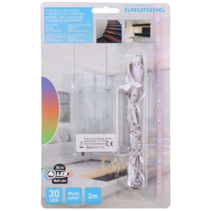 Grundig - Cinta LED 2m LED/3xAA multicolor