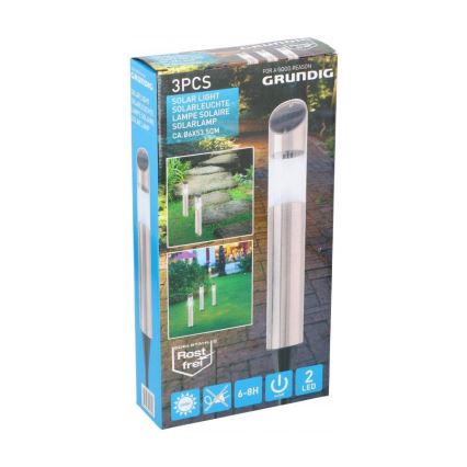 Grundig - SET de 3 lámparas solares LED LED/1,2V 600 mAh