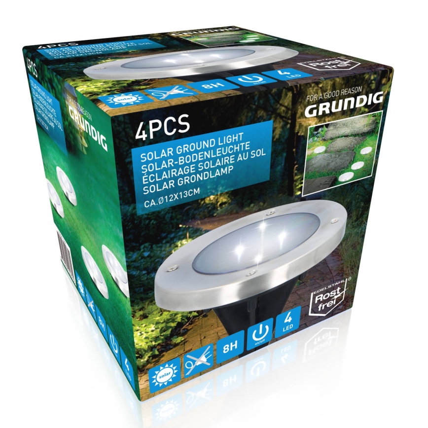 Grundig - SET de 4 luces solares LED LED/1W/1,2V 600 mAh IP65
