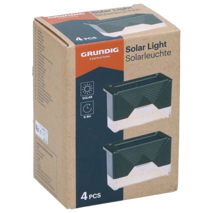 Grundig - Juego de 4 luces solares de pared LED/1,2V 600 mAh IP44