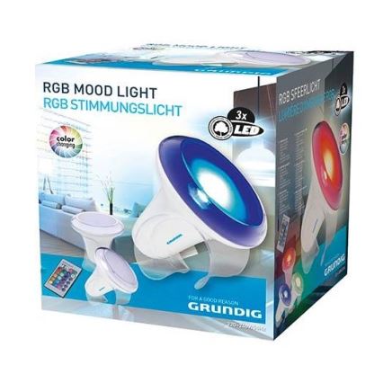 Grundig - Lámpara de mesa LED RGB regulable LED/1W/230V+ mando a distancia