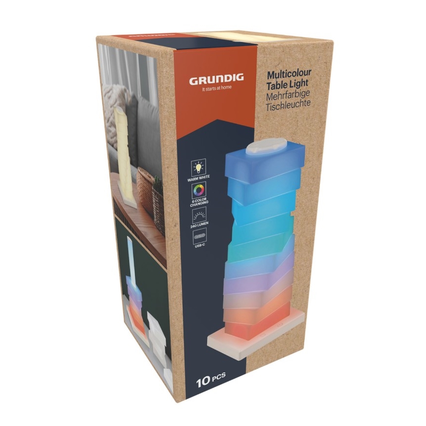 Grundig - Lámpara de mesa táctil LED RGB/4W/5V