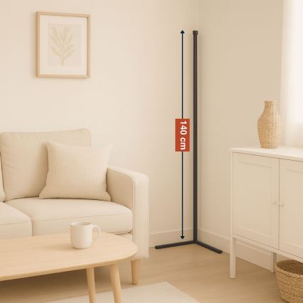 Grundig - Lámpara de pie LED regulable RGBW, 6 W, 230 V + mando a distancia