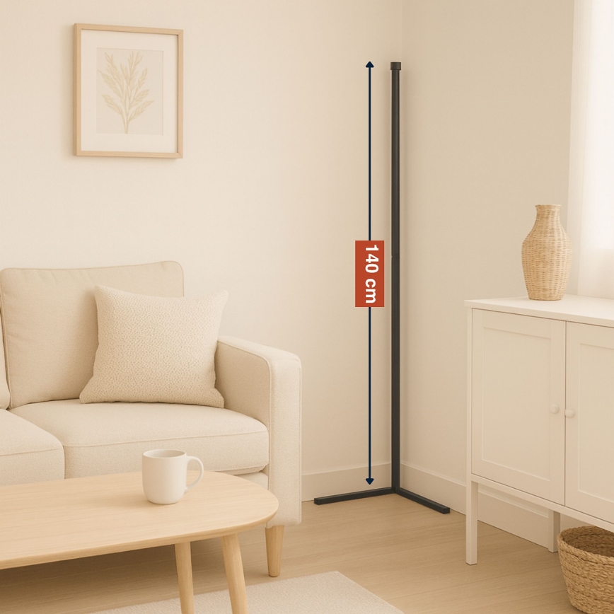 Grundig - Lámpara de pie LED regulable RGBW, 6 W, 230 V + mando a distancia