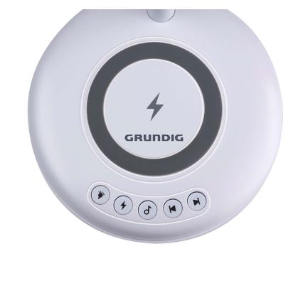 Grundig - Lámpara de mesa LED 3 en 1 con carga inalámbrica y altavoz LED/15W/5V