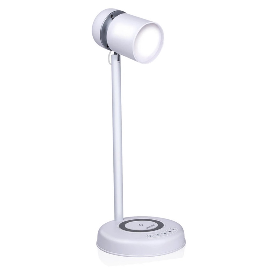 Grundig - Lámpara de mesa LED 3 en 1 con carga inalámbrica y altavoz LED/15W/5V