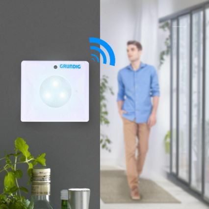Grundig - Lámpara nocturna LED con sensor 3xLED/3xAAA