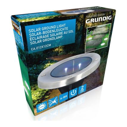 Grundig - LED Lámpara solar empotrable 2xLED/1,2V
