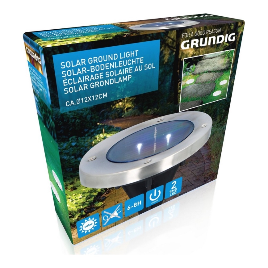 Grundig - LED Lámpara solar empotrable 2xLED/1,2V