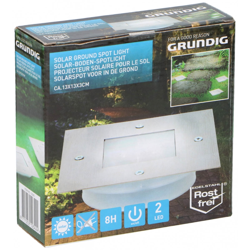 Grundig - LED Luz solar empotrada 2xLED/1,2V 600 mAh IP44