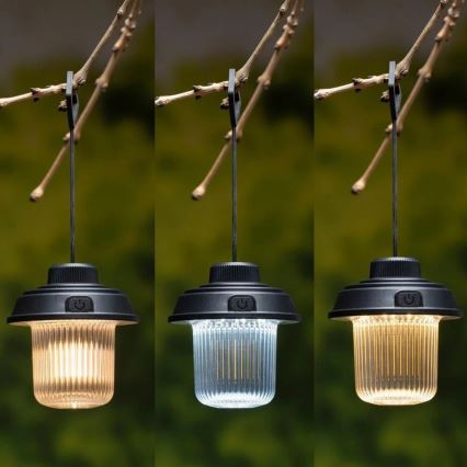 Grundig - linterna de camping LED/3xAA 3000/4500/6000K IP44 negra