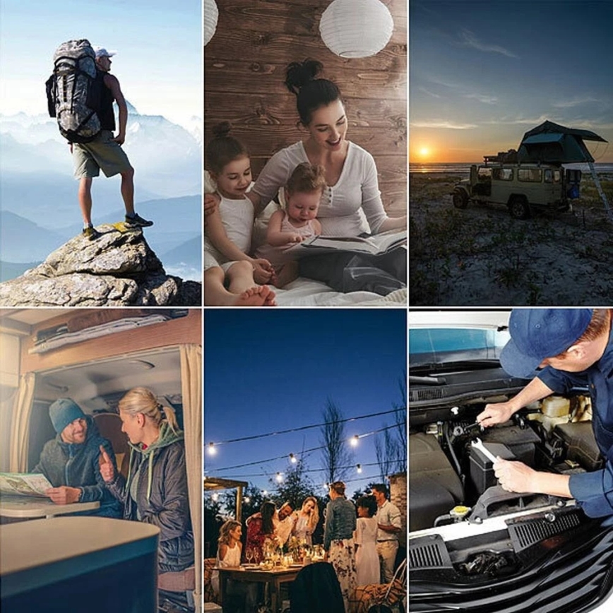 Grundig - linterna de camping LED/3xAA 3000/4500/6000K IP44 negra