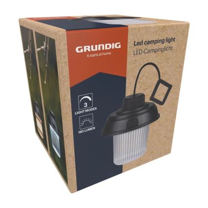 Grundig - linterna de camping LED/3xAA 3000/4500/6000K IP44 negra