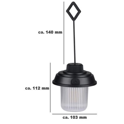 Grundig - linterna de camping LED/3xAA 3000/4500/6000K IP44 negra