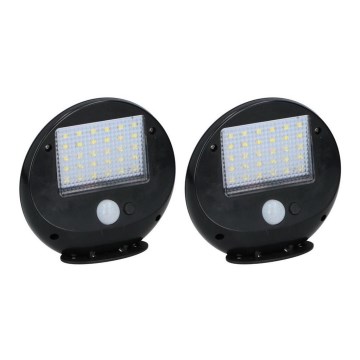 Grundig - SET 2x LED Aplique solar con sensor de movimiento y crepúsculo LED/3,2V 600 mAh