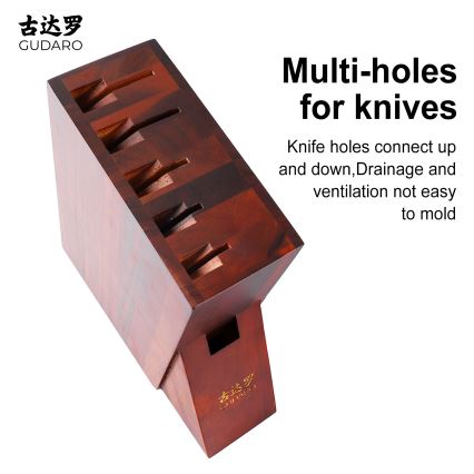 Gudaro - Bloque para cuchillos 25x25x10 cm AKIRA acacia