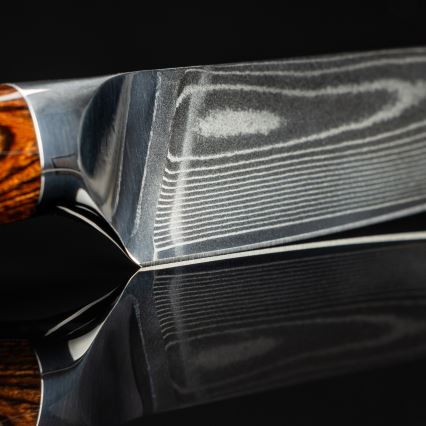 Gudaro - Cuchillo de chef Damasco FENG 8, 67 capas de acero, longitud 20 cm