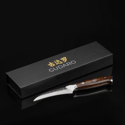 Gudaro - Cuchillo de cocina BIRD BEAK 7,6 cm de acero damasco