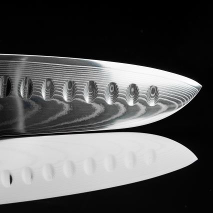 Gudaro - Cuchillo de cocina SANTOKU 17,5 cm acero de Damasco