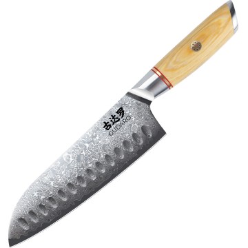 Gudaro - Cuchillo de cocina Santoku de Damasco HIKARI 7