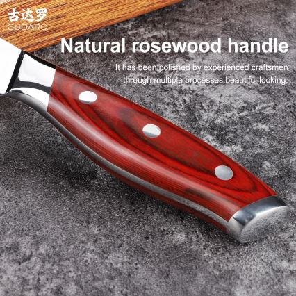 Gudaro - Cuchillo deshuesador KENSHO 6, acero damasco de 67 capas, longitud 15 cm