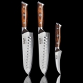 Gudaro - Pack de 2 cuchillos Santoku de Damasco FENG 7,5, 67 capas de acero, longitud 18 cm + 1x GRATIS cuchillo de cocina para frutas de Damasco FENG 3,5, 67 capas de acero, longitud 9,5 cm