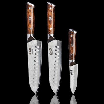 Gudaro - SET 2x cuchillo Santoku de Damasco FENG 7,5
