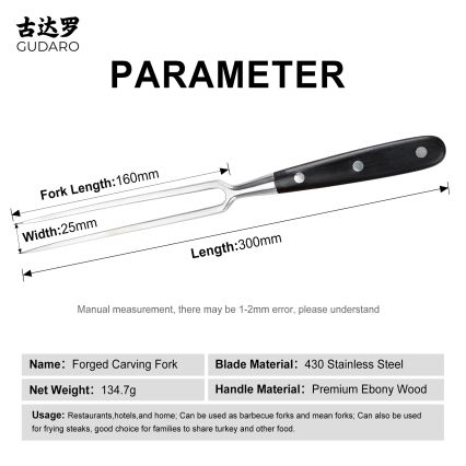 Gudaro - Tenedor de cocina MIYABI pakka