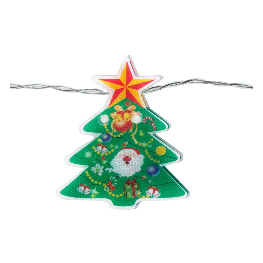 Guirnalda de luces LED para árbol de Navidad 10xLED/2xAA 1,35 m blanco cálido