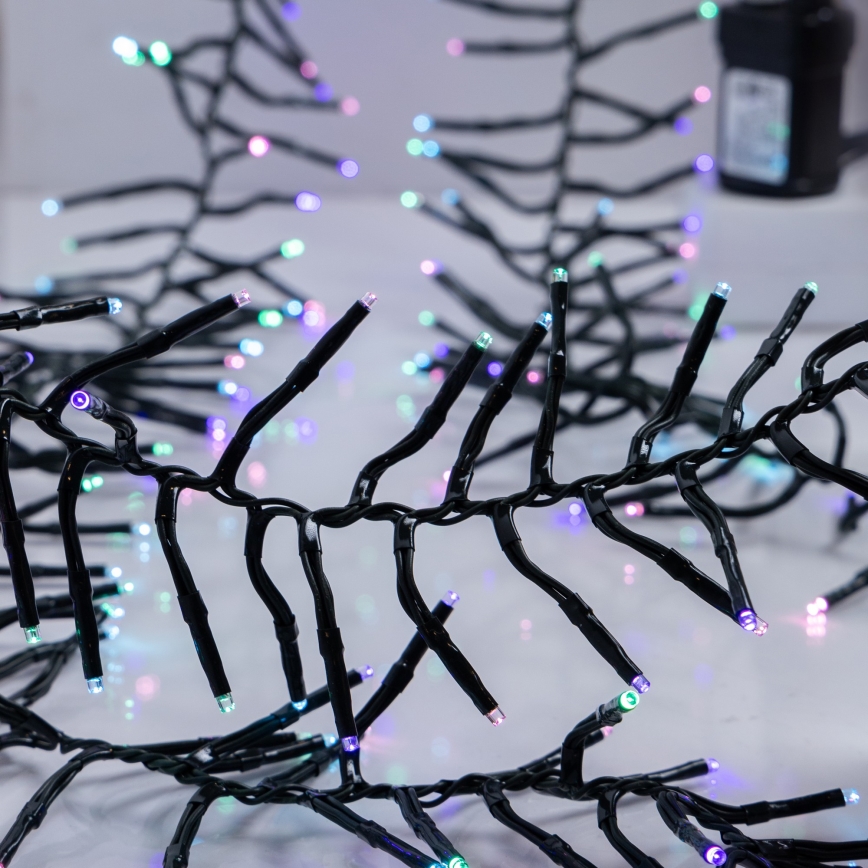 Guirnalda de luces navideñas LED para exterior CLUSTER 768 LEDs/8 funciones 9 m IP44 blanco cálido