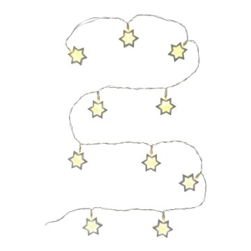 Guirnalda decorativa LED 10xLED/2xAA 1,8m blanco cálido