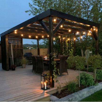 Guirnalda decorativa LED para exterior 20xE27/1W/230V, 11,44 m, IP44, negra