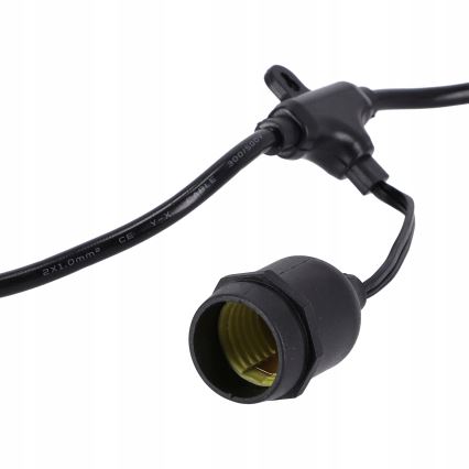 Guirnalda decorativa LED para exterior 20xE27/1W/230V 20,94 m IP44 negra