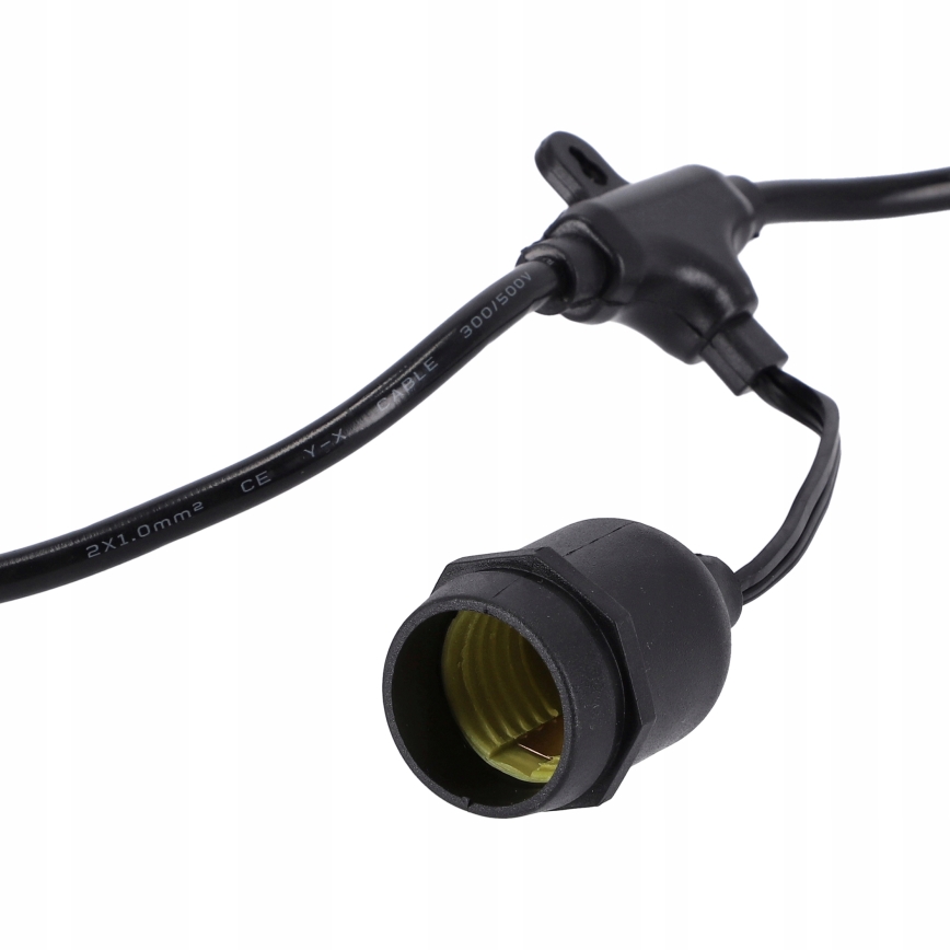 Guirnalda decorativa LED para exterior 20xE27/1W/230V 20,94 m IP44 negra