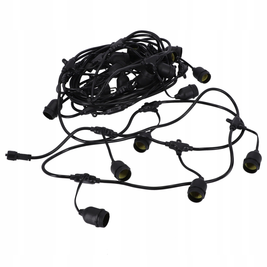 Guirnalda decorativa LED para exterior 20xE27/1W/230V 20,94 m IP44 negra
