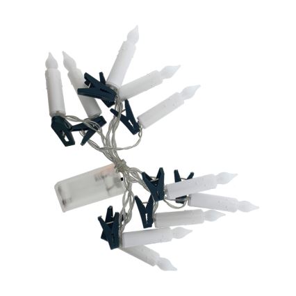 Guirnalda decorativa navideña LED 10xLED/2xAA 1,65 m, blanco cálido, luces en forma de vela