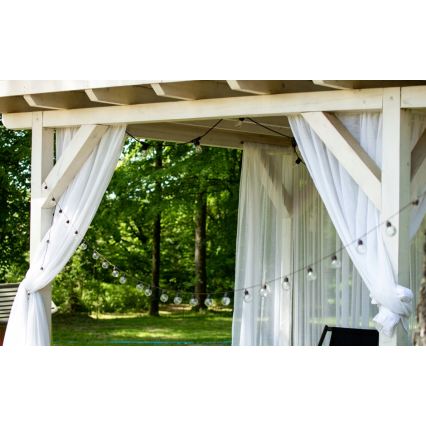 Guirnalda decorativa solar LED 30 LEDs / 8 funciones 500 mAh 10,6 m IP67 blanco cálido