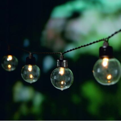 Guirnalda decorativa solar LED 30 LEDs / 8 funciones 500 mAh 10,6 m IP67 blanco cálido