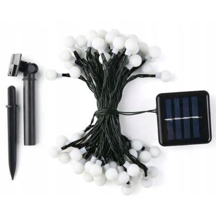 Guirnalda decorativa solar LED 50xLED/8 funciones 500 mAh 9,5 m IP67 blanco cálido
