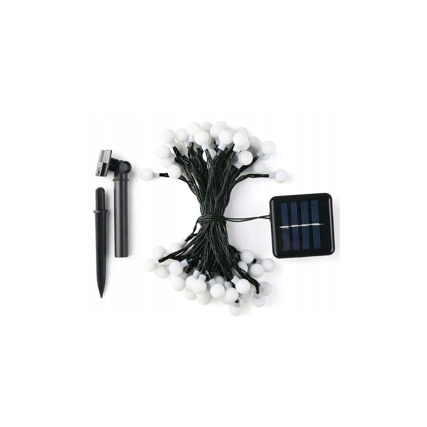 Guirnalda decorativa solar LED 50xLED/8 funciones 500 mAh 9,5 m IP67 blanco cálido