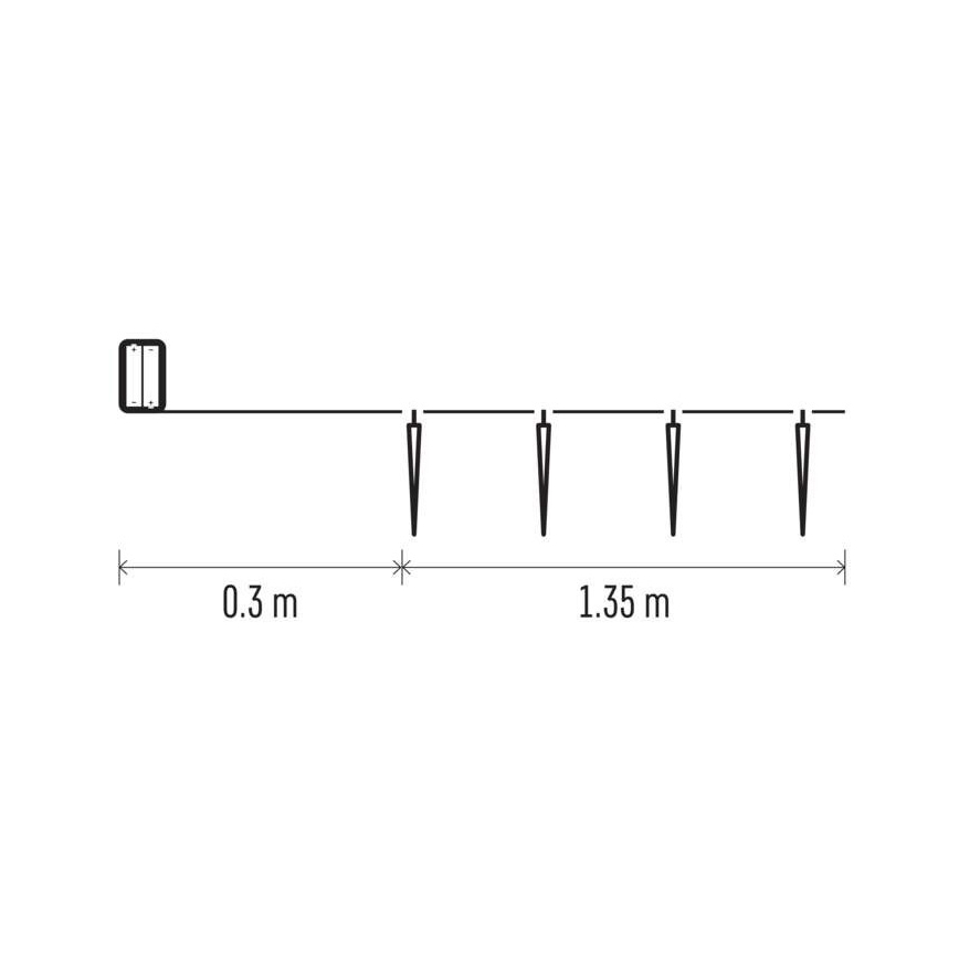 Guirnalda LED 10xLED/2xAA 1,65m