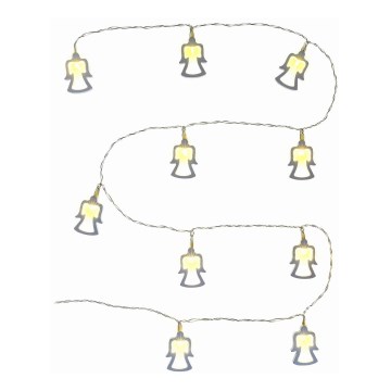 Guirnalda LED 10xLED/2xAA 1,8m blanco cálido