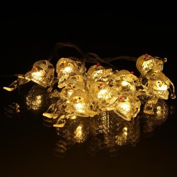 Guirnalda LED 10xLED/2xAA/blanco cálido 1,65m con muñecos de nieve