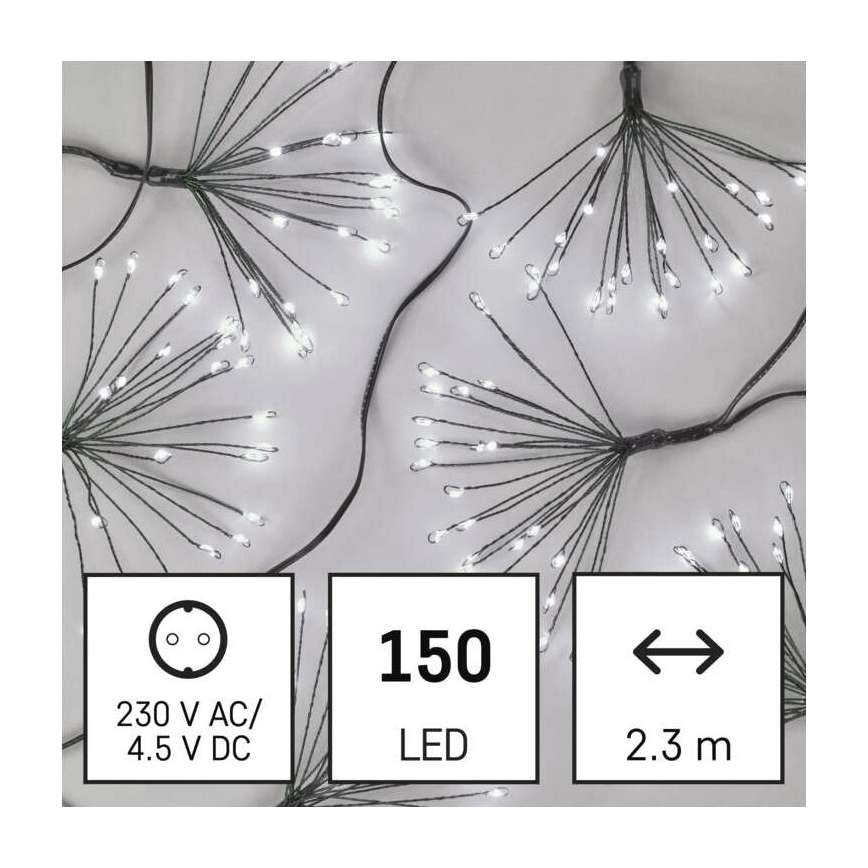 Guirnalda LED 150xLED/5,35m blanco frío