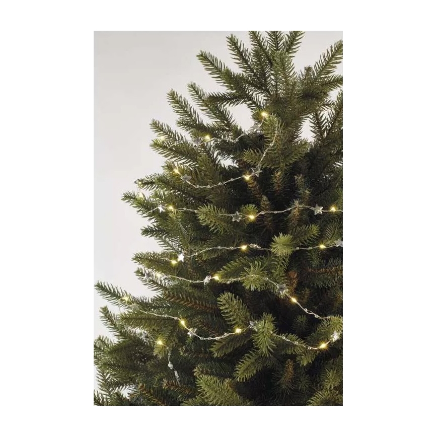 Guirnalda LED, 20 LEDs, alimentada por 2 pilas AA, 2,2 m, blanco cálido