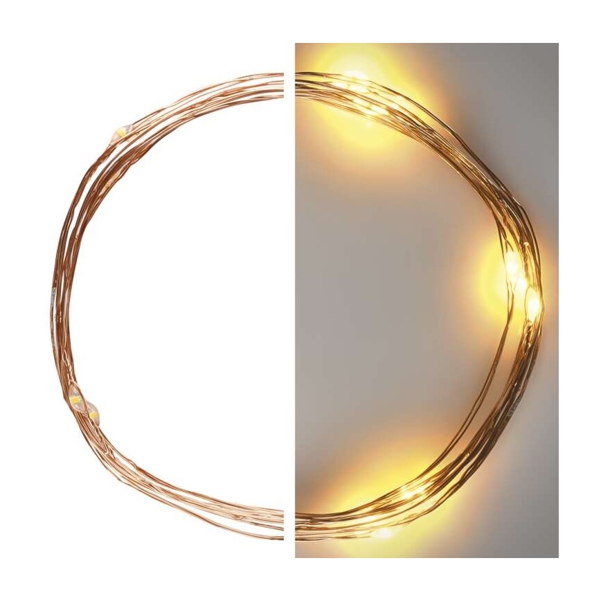 Guirnalda LED 20 luces — 2,4 m, blanco cálido