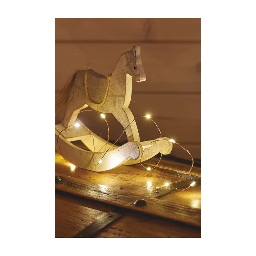 Guirnalda LED 20 luces — 2,4 m, blanco cálido