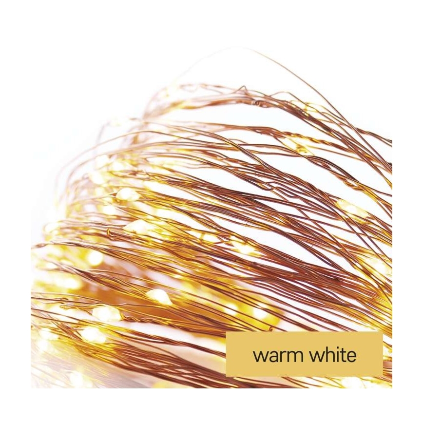 Guirnalda LED 20 luces — 2,4 m, blanco cálido