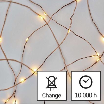 Guirnalda LED 20 luces — 2,4 m, blanco cálido
